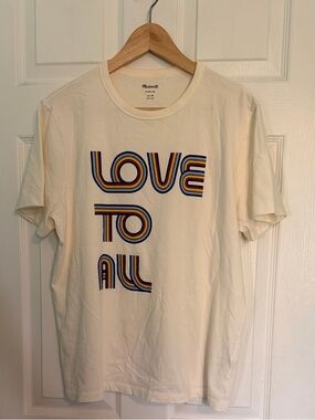 Madewell ‘Love To All' Graphic Tee - Cream with Multicolor Print Size M